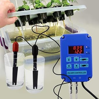 2 -in- 1 pH ORP Redox Controller جهاز اختبار جودة المياه BNC Type Electrode Laboratories تحليل Aquarium Hydroponics