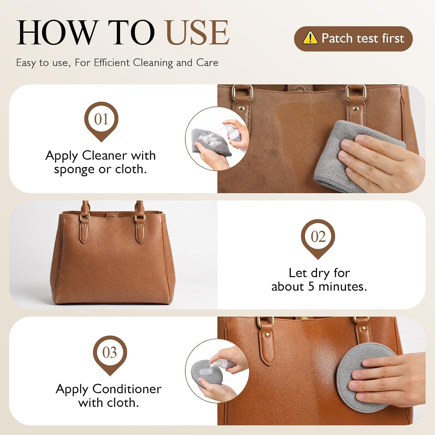 Leather Purse Cleaner And Conditioner, Leather Care Kit for Bags