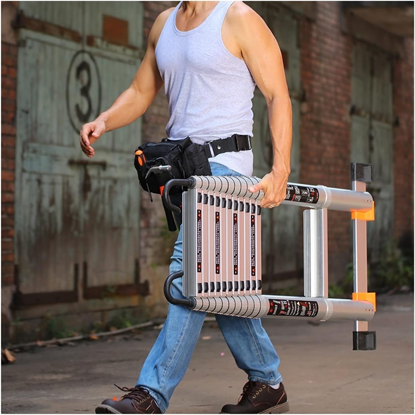 ORPAGU Telescoping Telescopic Extension Portable Collap Aluminum Extension Ladder