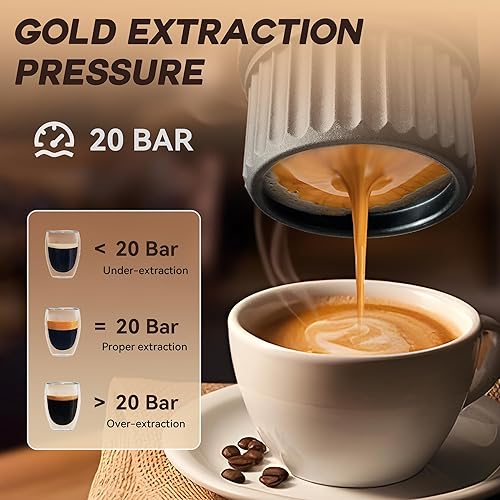Miniatura 5 de H02 PRO - Máquina de café espresso portátil, cafetera de viaje para cápsulas NS y café molido, regalo de Navidad, camping, pequeña mini cafetera con