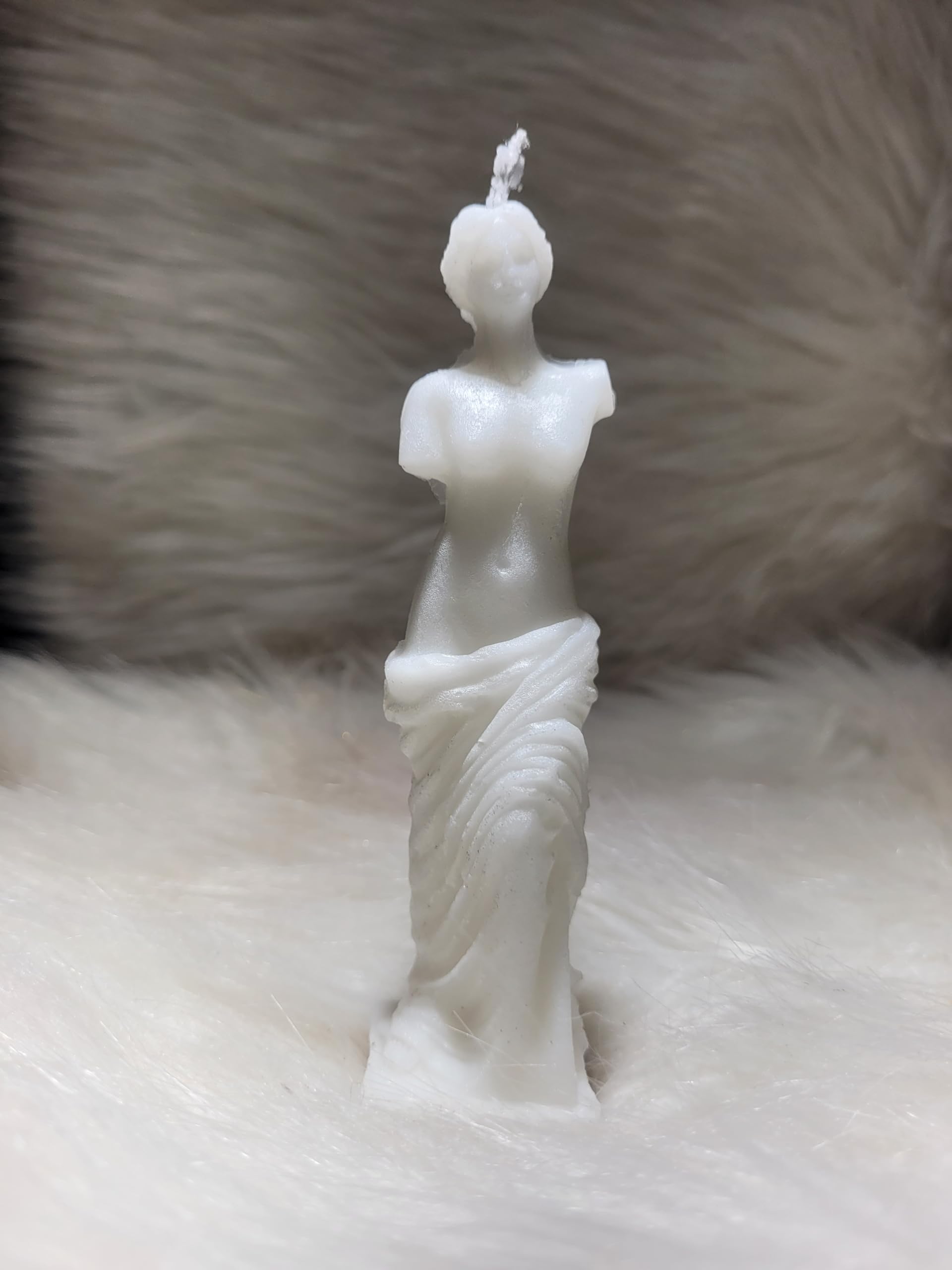 Hecate Wizard Mall-Venus Candle-Goddess Venus Candle-Spell Ritual-Magic-Home Decor-Room Decor-Halloween-Spell Casting-Unscented-Soy Wax Blend-Healing-Aromatherapy (White-13.5H X 3W)-50Grams