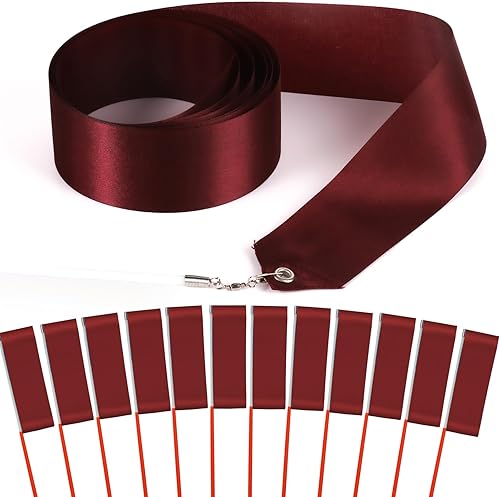 Miniatura 1 de 12 cintas de baile color burdeos para niños, decoración de fiesta de graduación para niños y niñas, cintas giratorias