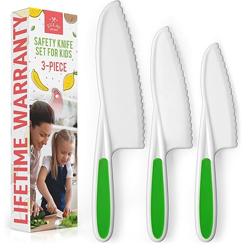 Zulay 3-Piece Kids Knife Set for Real Cooking & Baking