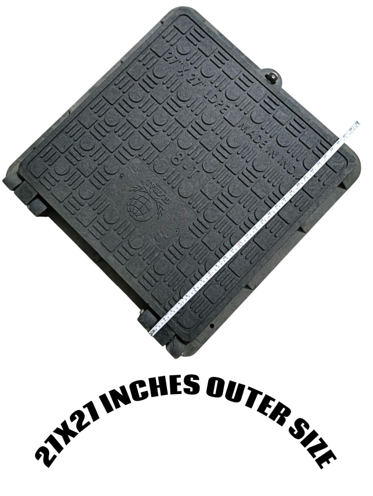 GAYATREE CORPORATION Heavy Duty Flat Manhole Cover, 5 Tons Capacity Sump Cover for Black LPDE Plastic || Durable and Secure Solution for Basement Protection - (Size-27 x 27 Inch) (Pack of 1) 1