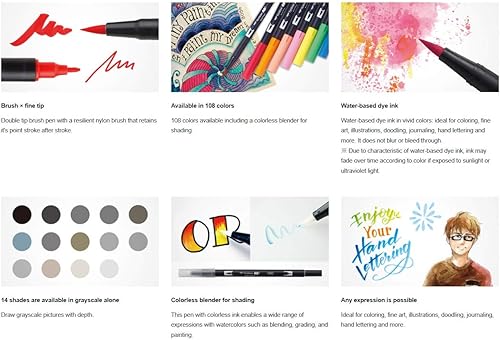 Miniatura 8 de Tombow ABT (AB-T020) - Bolígrafo doble con pincel