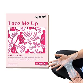 Lace Me Up Bikini Mask Intimate Sheet for Bikini Area, Hydrating Post-Wax Feminine Care with Aloe Vera (Pack of 1)