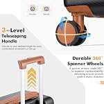 Ensembles de bagages 3 Pièce avec roues de spinner, légèreté PC Valise rigide avec TSA Verrouillage & YKK Des fermetures à glissière, 20 Inch Carry On Bagage avec sac de voyage pour les hommes et les femmes, noir