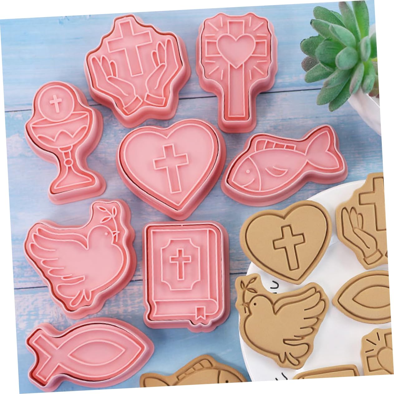 MAGICLULU 5 Ensembles Moule Biscuit Hexagonal Ustensiles De Cuisson Accessoires De Pâtisserie Pour Biscuits Outil De Cuisson De Pâques Fournitures De Pâtisserie Nourriture Pp 8 Pièces * 5