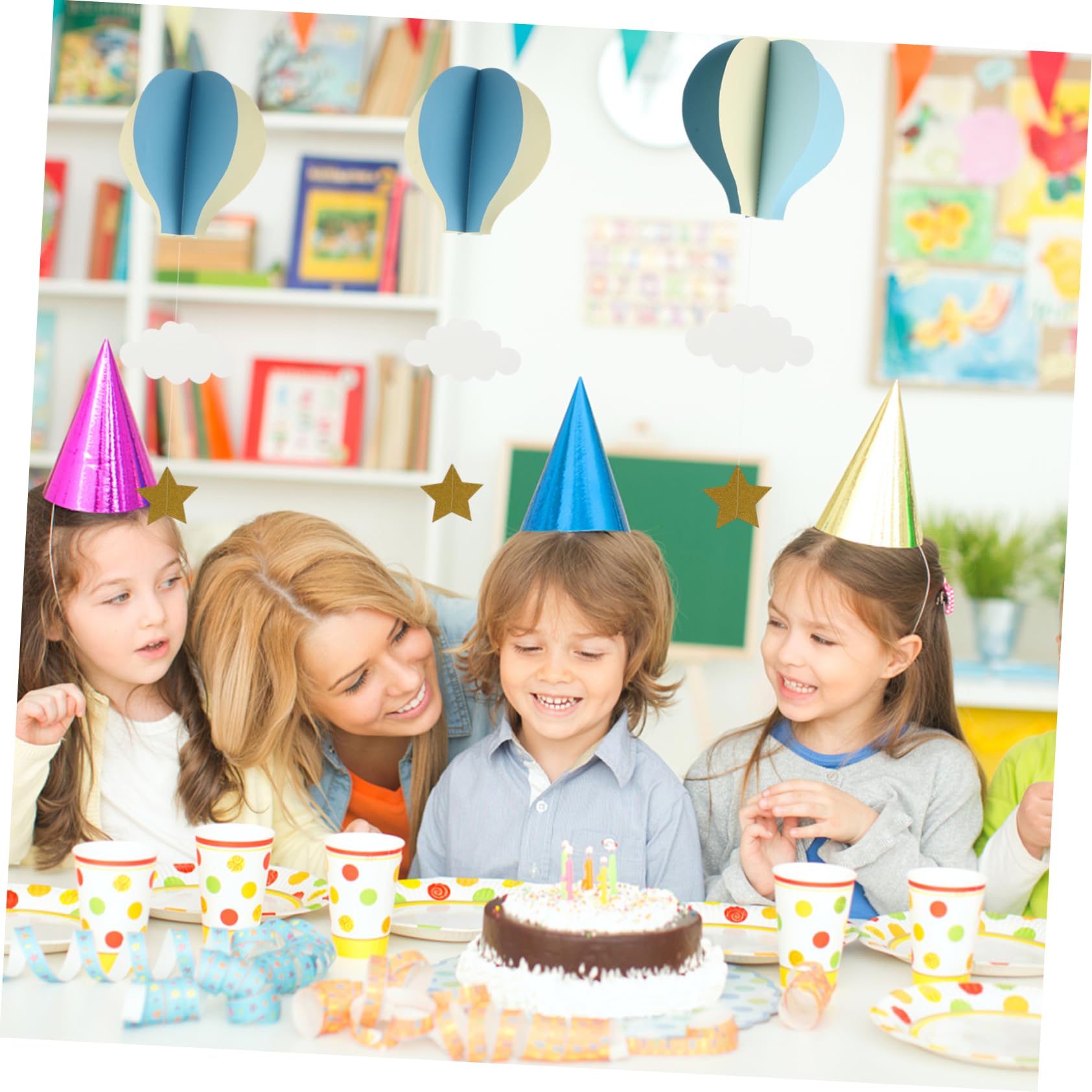 jojofuny Lot De 3 Décorations en Papier pour Montgolfières Décorations pour Bébé Ornements À Suspendre Accrocheurs pour Célébration 6 Pièces X 3