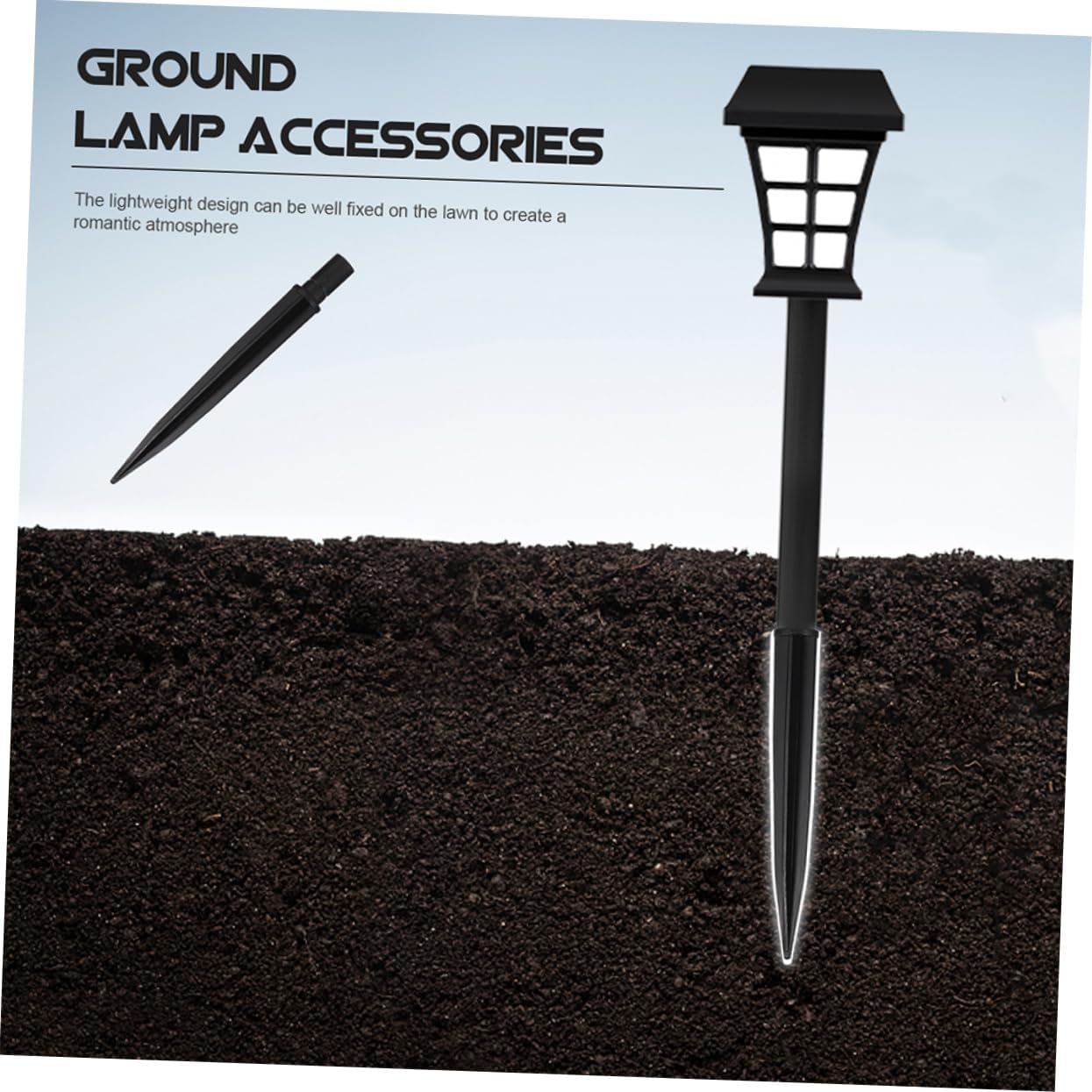 Mipcase 1set Solar Light Accessories Stake Ground Spike for Outdoor Lights Replacement Solar Parts Garden Lamp Stake