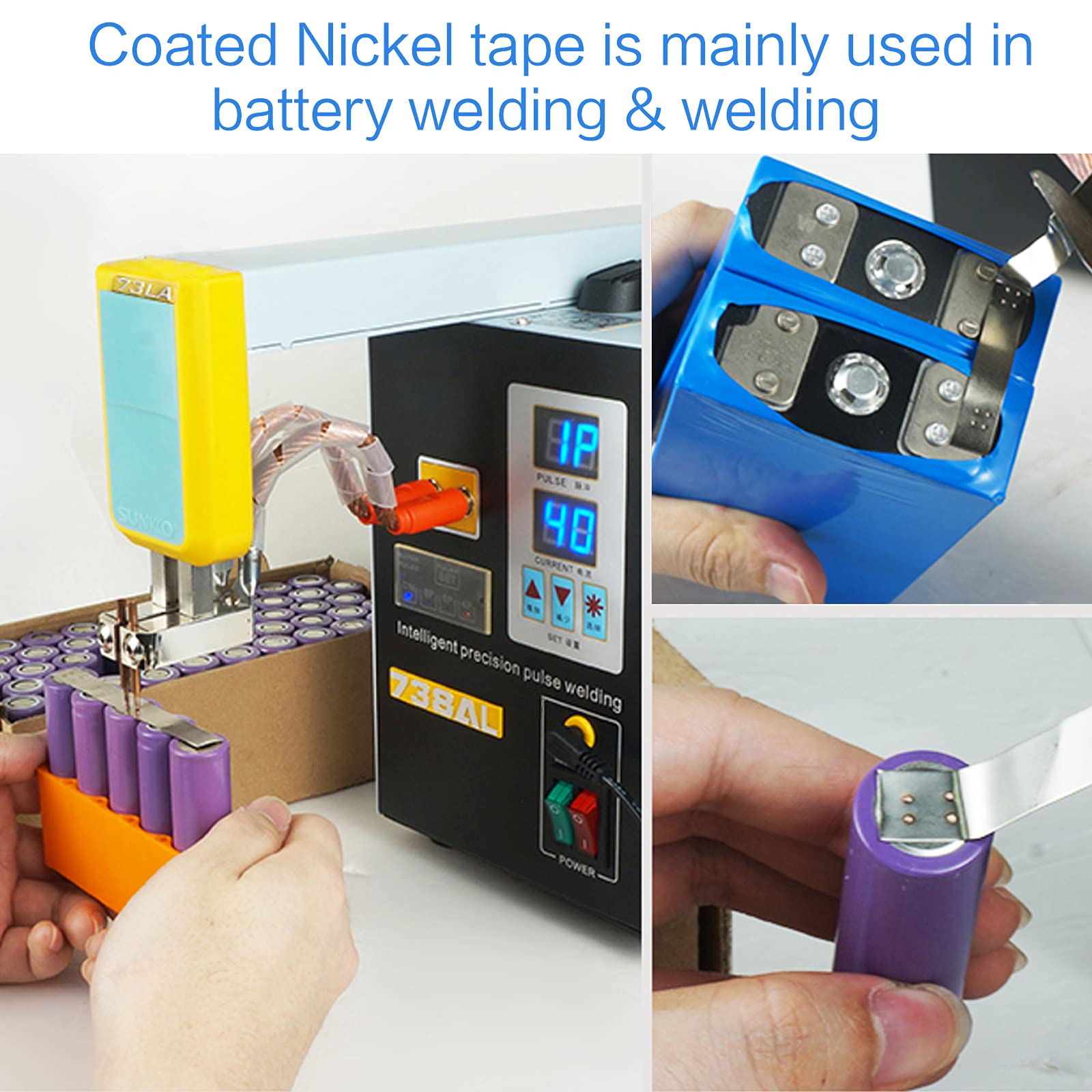 2 Rotoli Nastro Nichelato Per Saldature Batterie - 8mm X 0.1mm, 10m Cadauno, Per 18650 E Litio - Foto 5