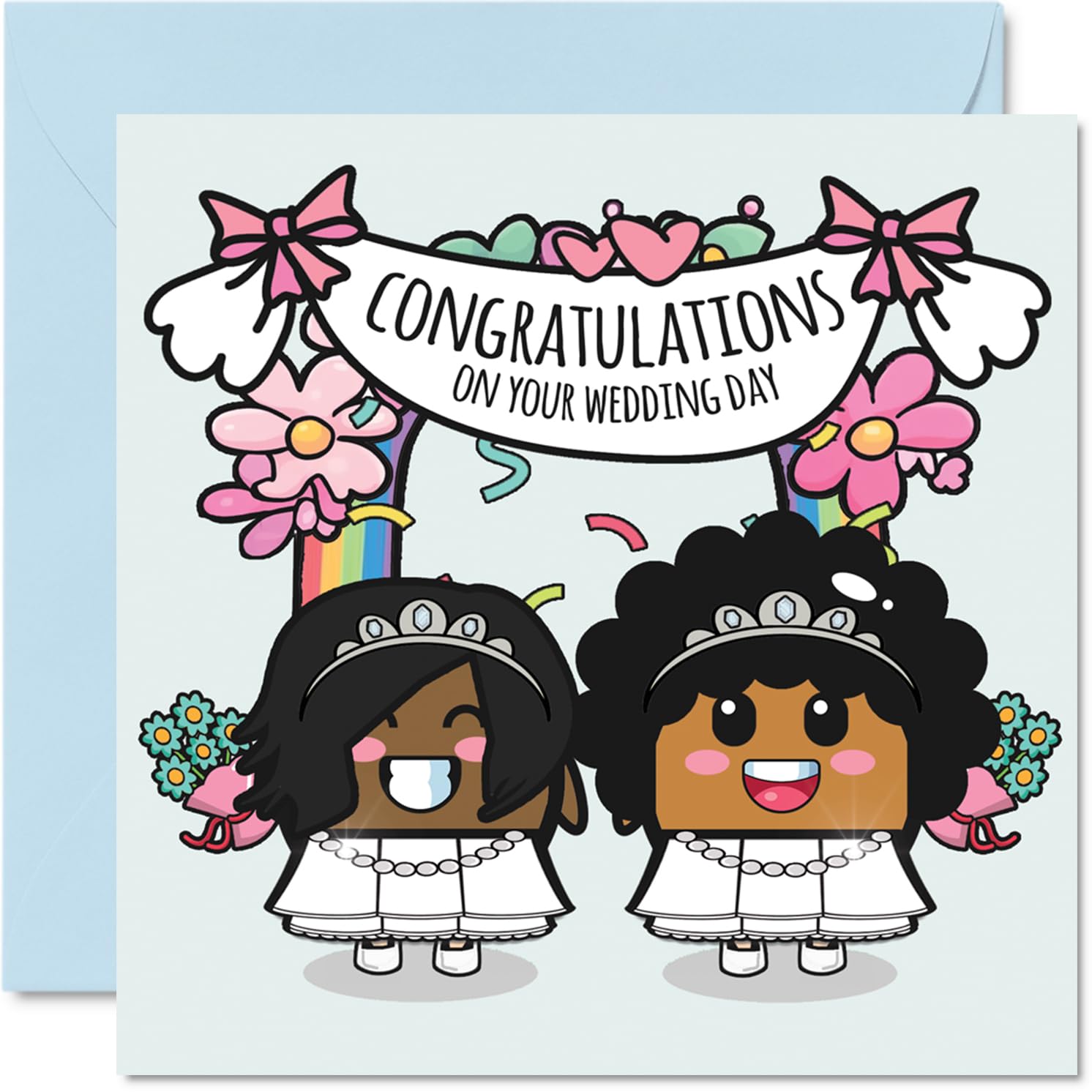 LGBT Wedding Cards for Couples - Congratulations on your Wedding Day - Gifts for Newlyweds, Congrats Well Done Card, 145mm Marriage Greeting Cards Fiance Fiancee