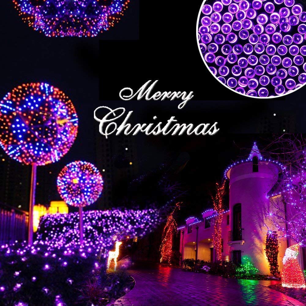 Luci di Natale USB, Catena Luminosa a 20 M e 200 LED, Luci Impermeabili con Cavo in Rame per Albero di Natale, Camera da Letto, Feste e Decorazioni per Interni (viola)