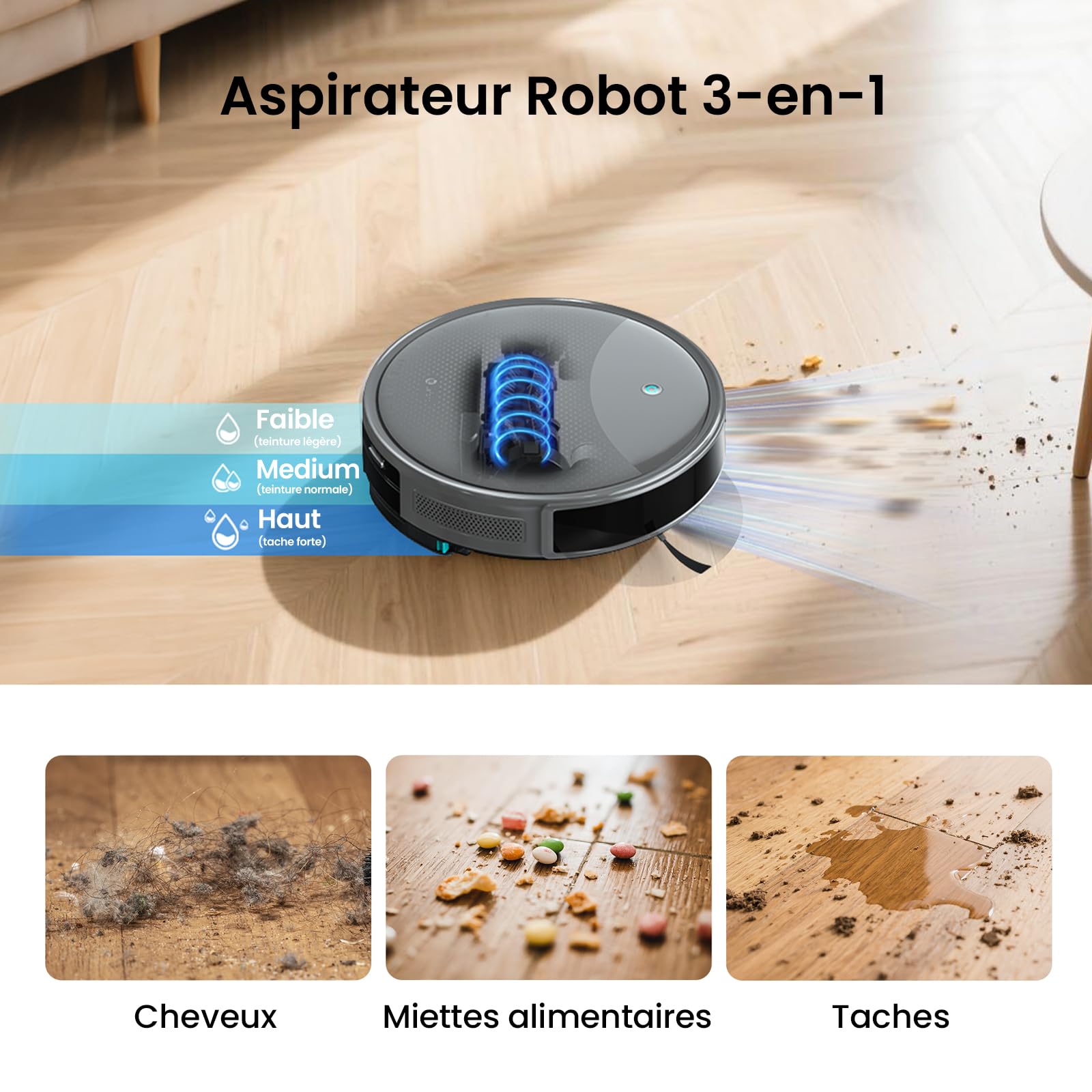 Visiter la boutique Lefant Lefant M350 Robot Aspirateur Laveur avec Station, 3 en 1, 6000Pa, Vidange Automatique, Zones Virtuelles, Navigation Laser avec Cartographie, Idéal pour Les Sols,Tapis Poils d'animaux, WiFi/Alexa/App in use