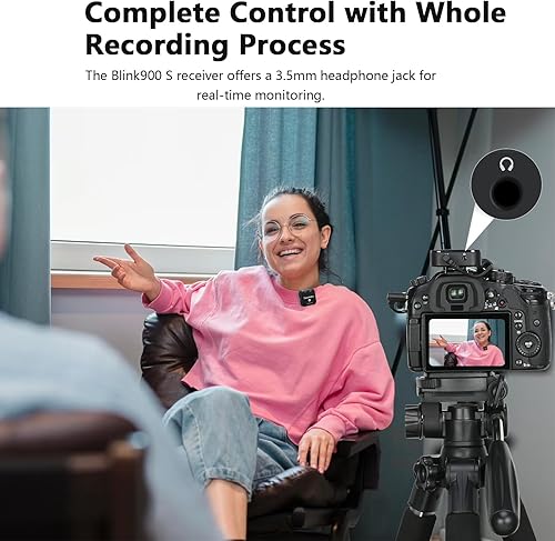 Miniatura 5 de Saramonic Blink900 S2 - Micrófonos inalámbricos Lavalier para cámaras DSLR, videocámara, computadora, doble canal, duración de la batería de 6