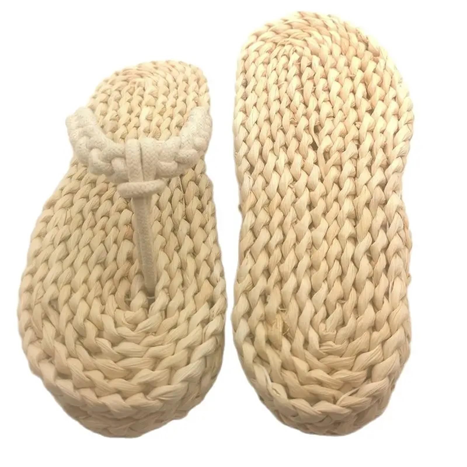 Sandalias de Paja Tejidas a Mano, Zapatillas, Transpirables, Naturales, for Hombres y Mujeres, Chanclas de Interior Zapatillas Tejidas De Paja(7)