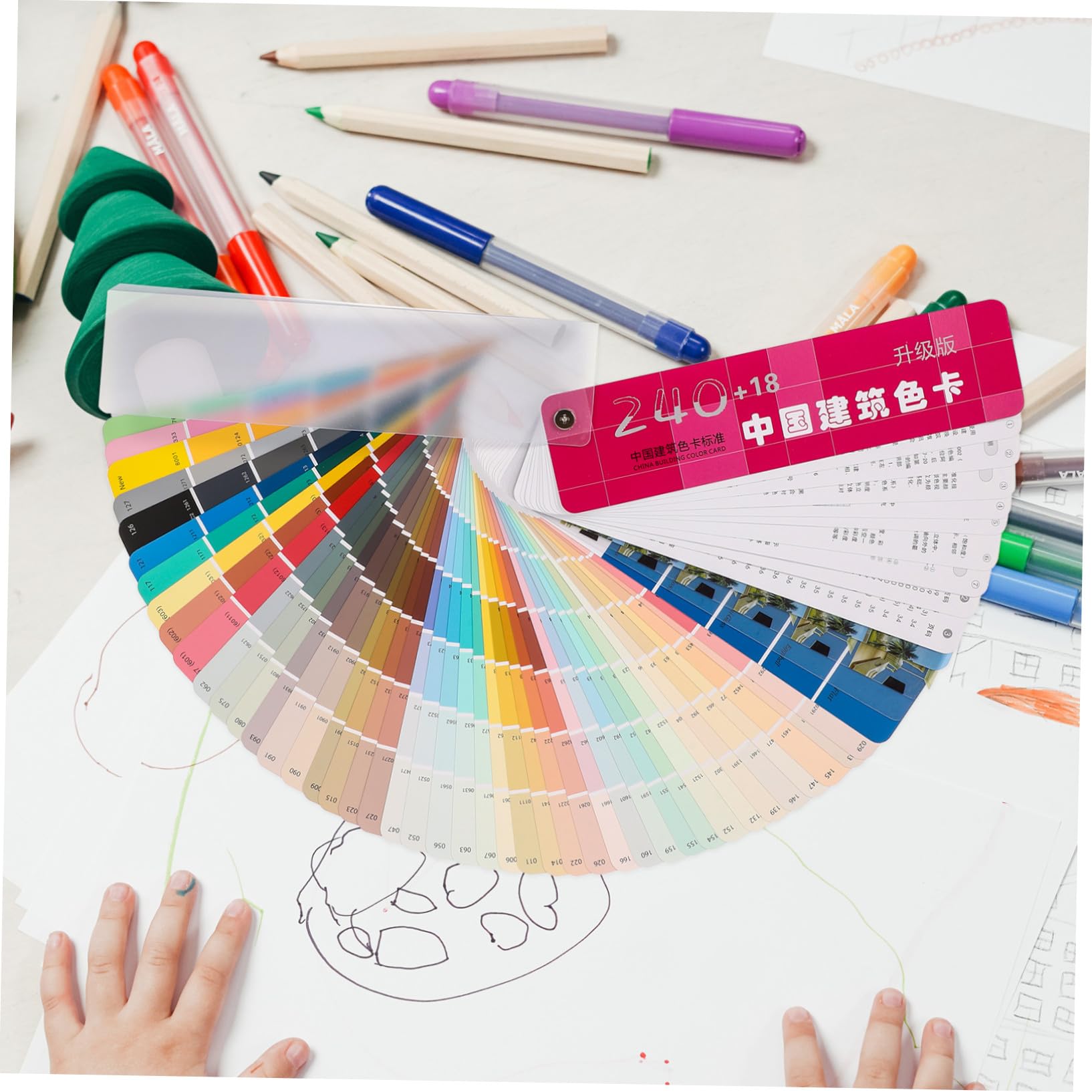 Nuancier Peinture Professionnel 258 Cartes Palette Architecture Portable Outil Décoration Murale Bricolage