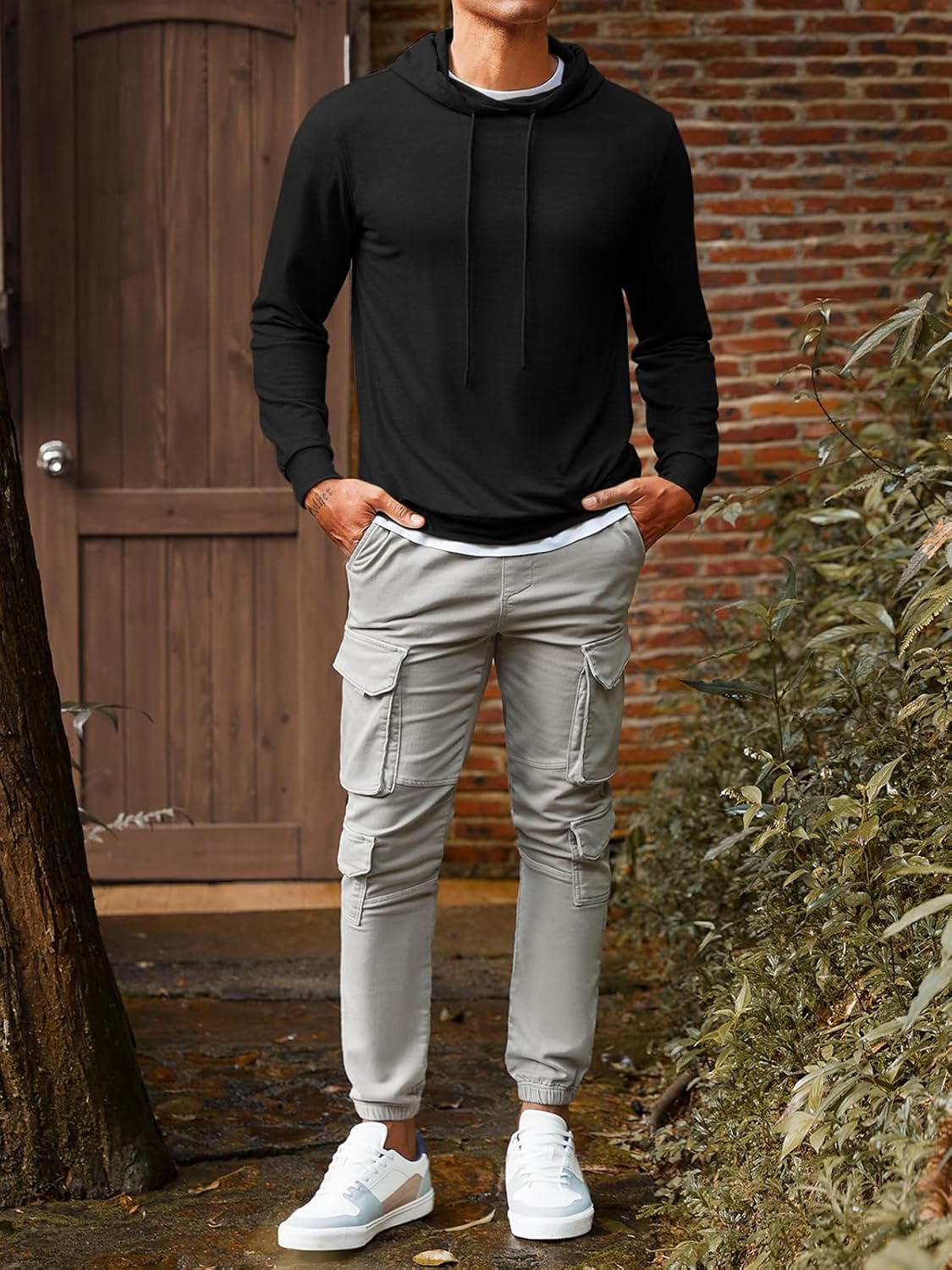 Runcati Mens Lightweight Hoodies Pullover Long Sleeve Casual Workout Athletic Shirt Hooded Sweatshirts - Image 4