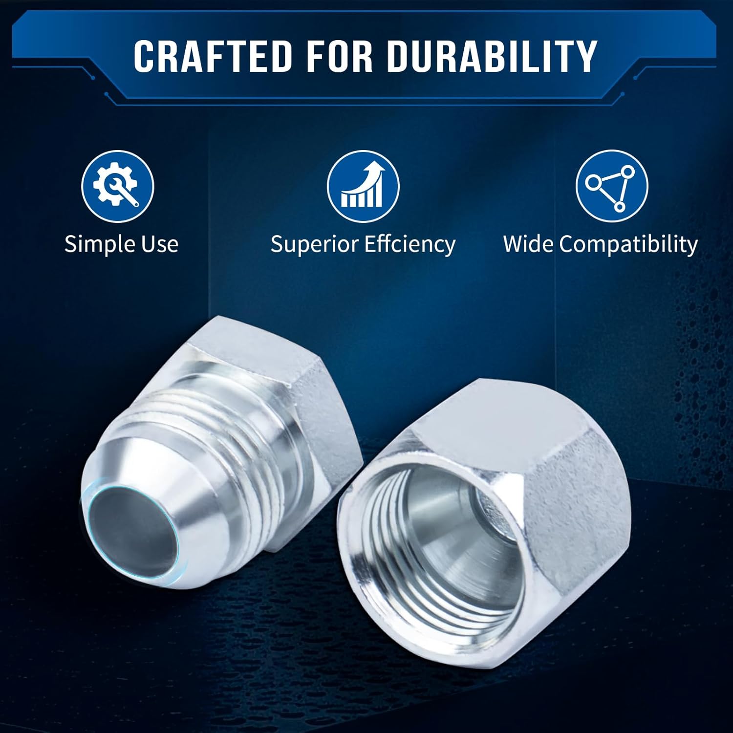 80 PC JIC Master Industrial Hydraulic Cap and Plug Hose Tube and Pipe Fitting Kit Cap and Plug Kit Precision Threading in ORFS and 37° Dash Sizes 4 6 8 10 12 16