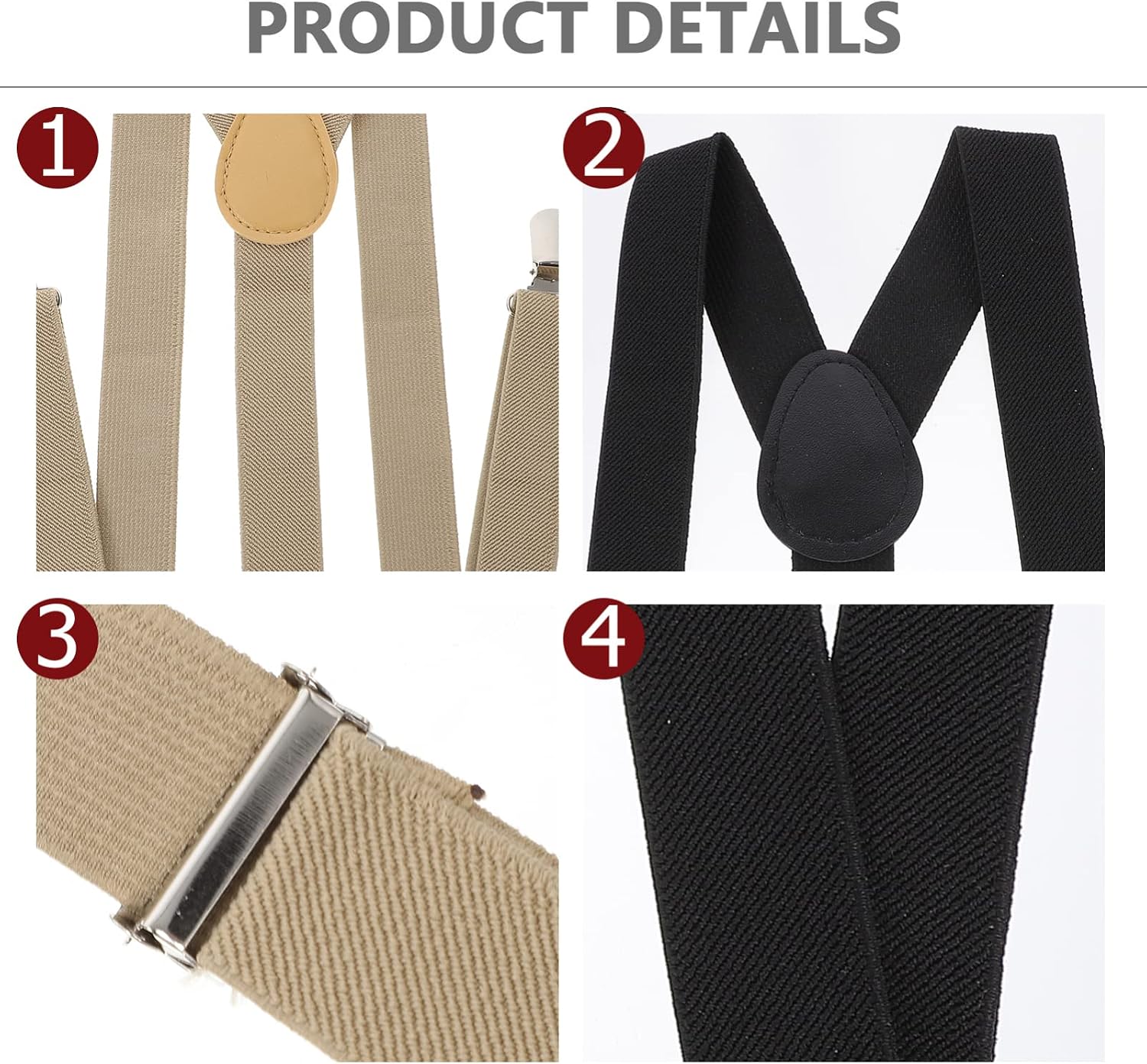 Ipetboom 2Pcs Adjustable Y Back Suspenders for Adults Unisex Pant Holders for Weddings Casual Events and Everyday Wear