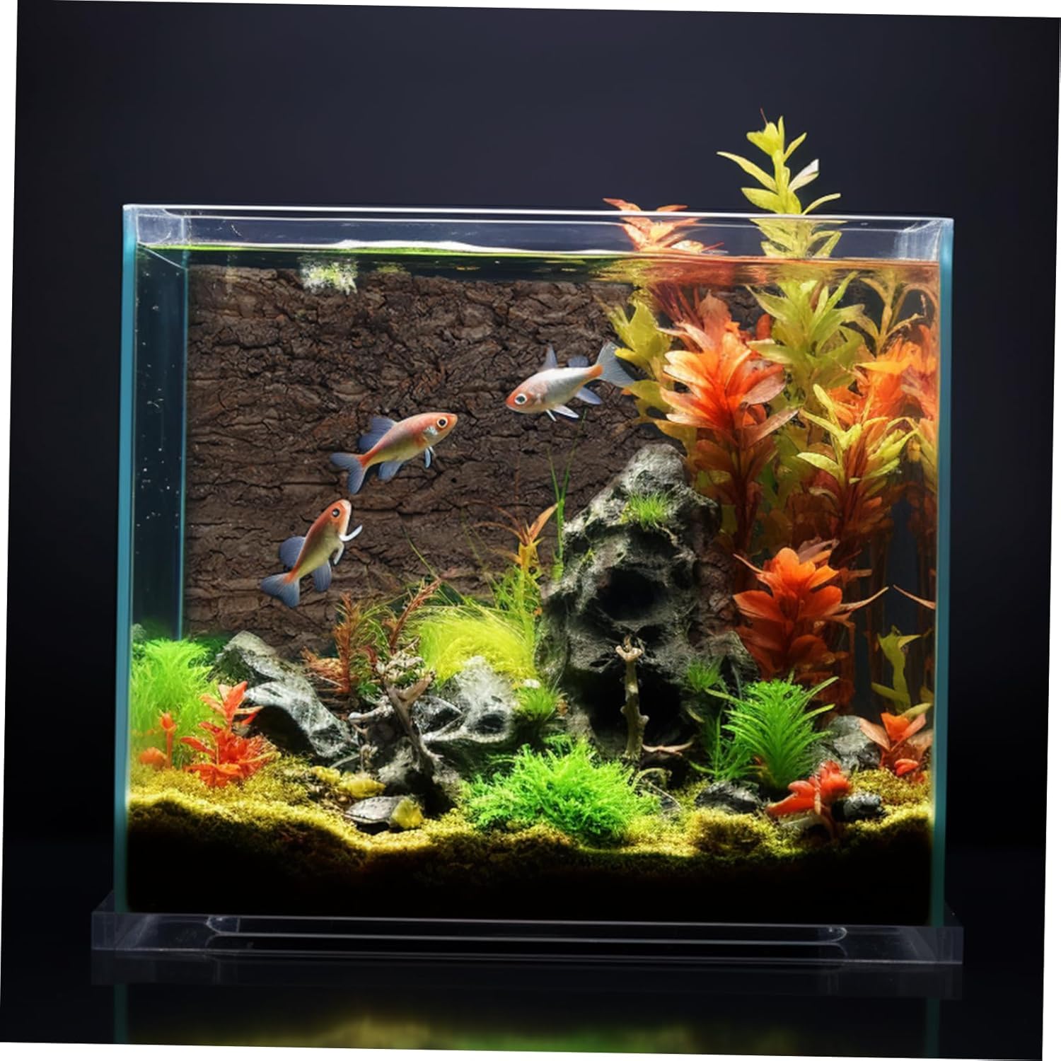 Reptile Bark Background Cork Bark Decor for Reptiles Fish Tank Decorations Easy to Install