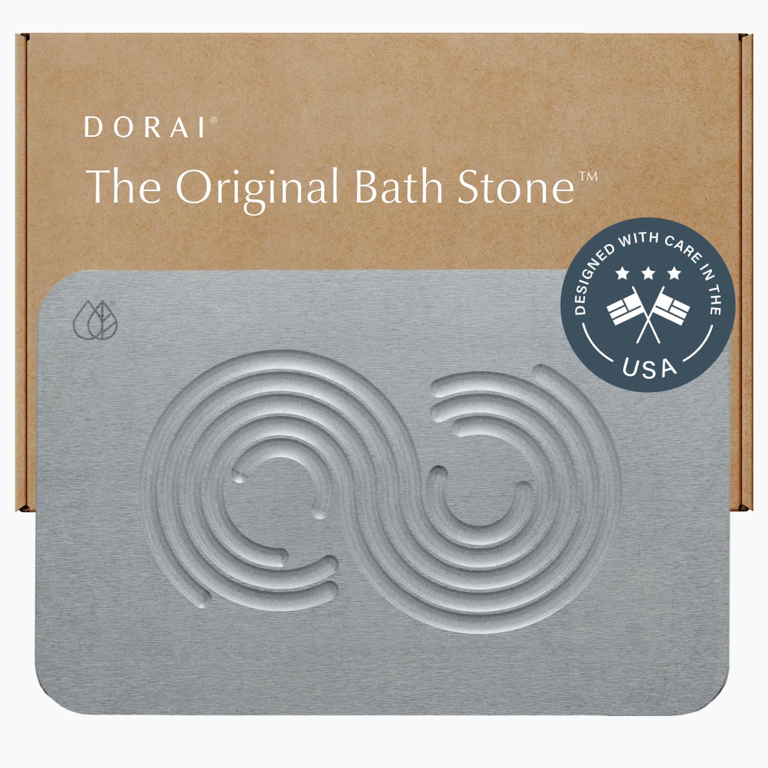 Tapis de bain pierre diatomite antidérapant 60x40 cm séchage rapide