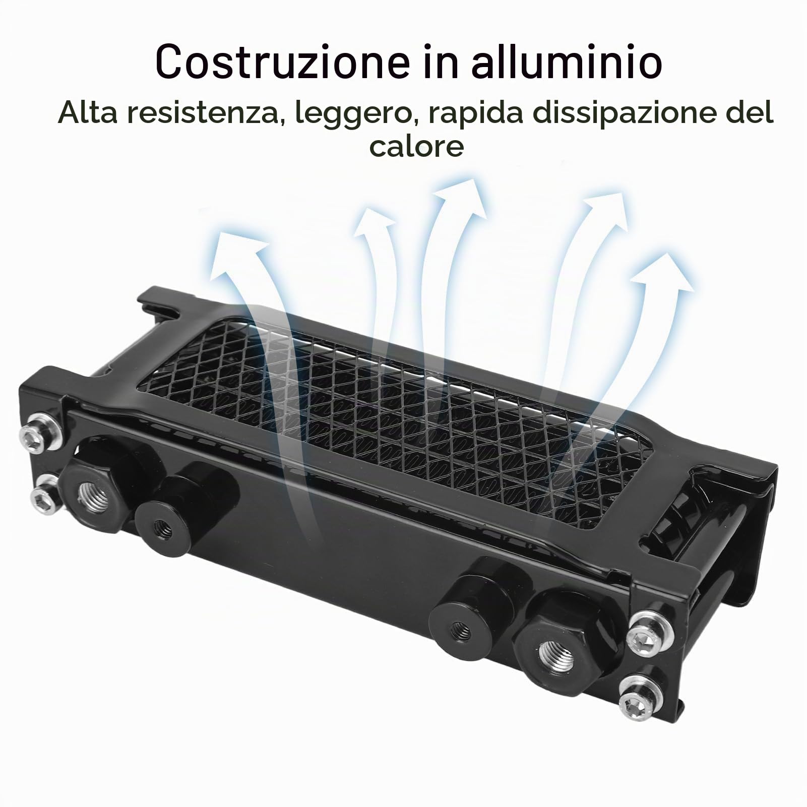 Kit Radiatore Olio Moto, Kit Radiatore Motore Ad Alta Efficienza in Alluminio a 4 File Radiatore di Raffreddamento Olio Motore per Monkey 125 50cc a 150cc Dirt Pit Bike (BLACK)