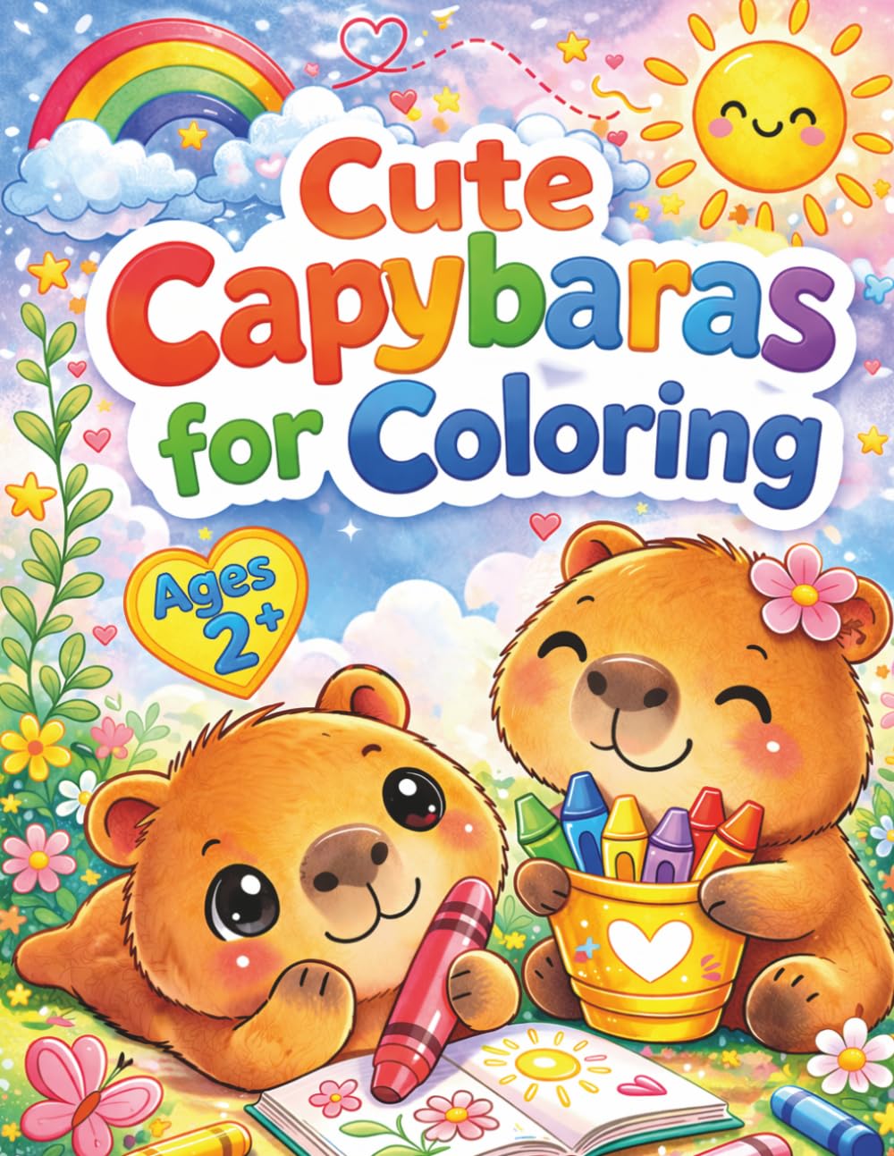 Cute Capybaras for Coloring: Adorable Capybara Coloring Book for Kids Ages 2–5