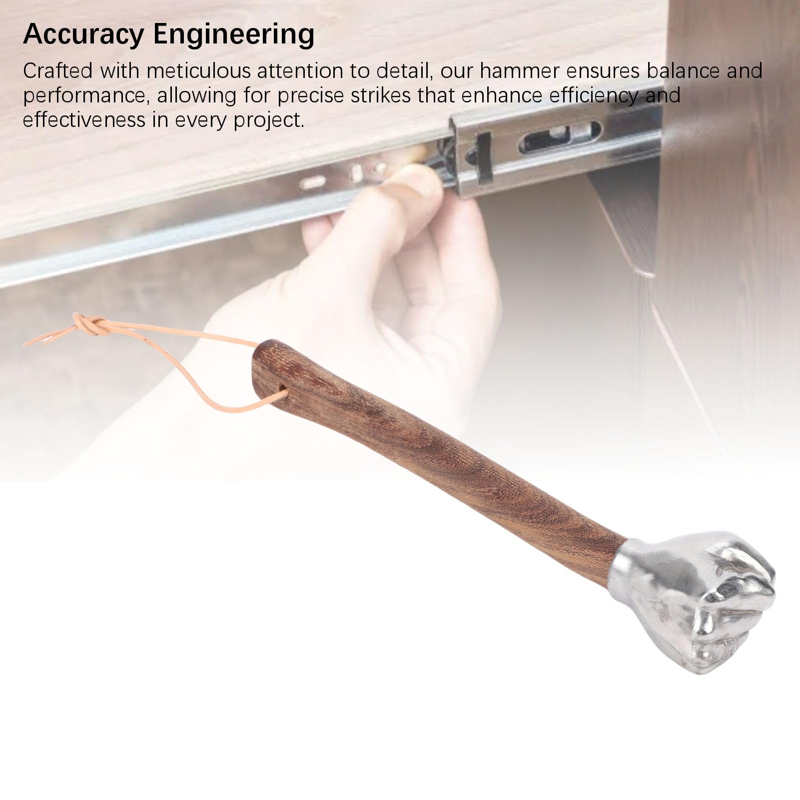 Dpofirs Hammer de Puño Decorativo, Martillo de Forma de Puño de Acero Inoxidable, Herramientas de Hardware de Herramientas Manuales Adecuadas, para Tareas de Luz de Uso de Emergencia (Cabeza de puño)