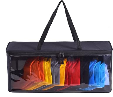 XQBAG Hat Storage Bag,Baseball Cap Storage Bag, Hat Organizer with Clear PVC Double Zipper Closure, Holder Up to 19 Hats, Dust-proof (Style A-Black)..