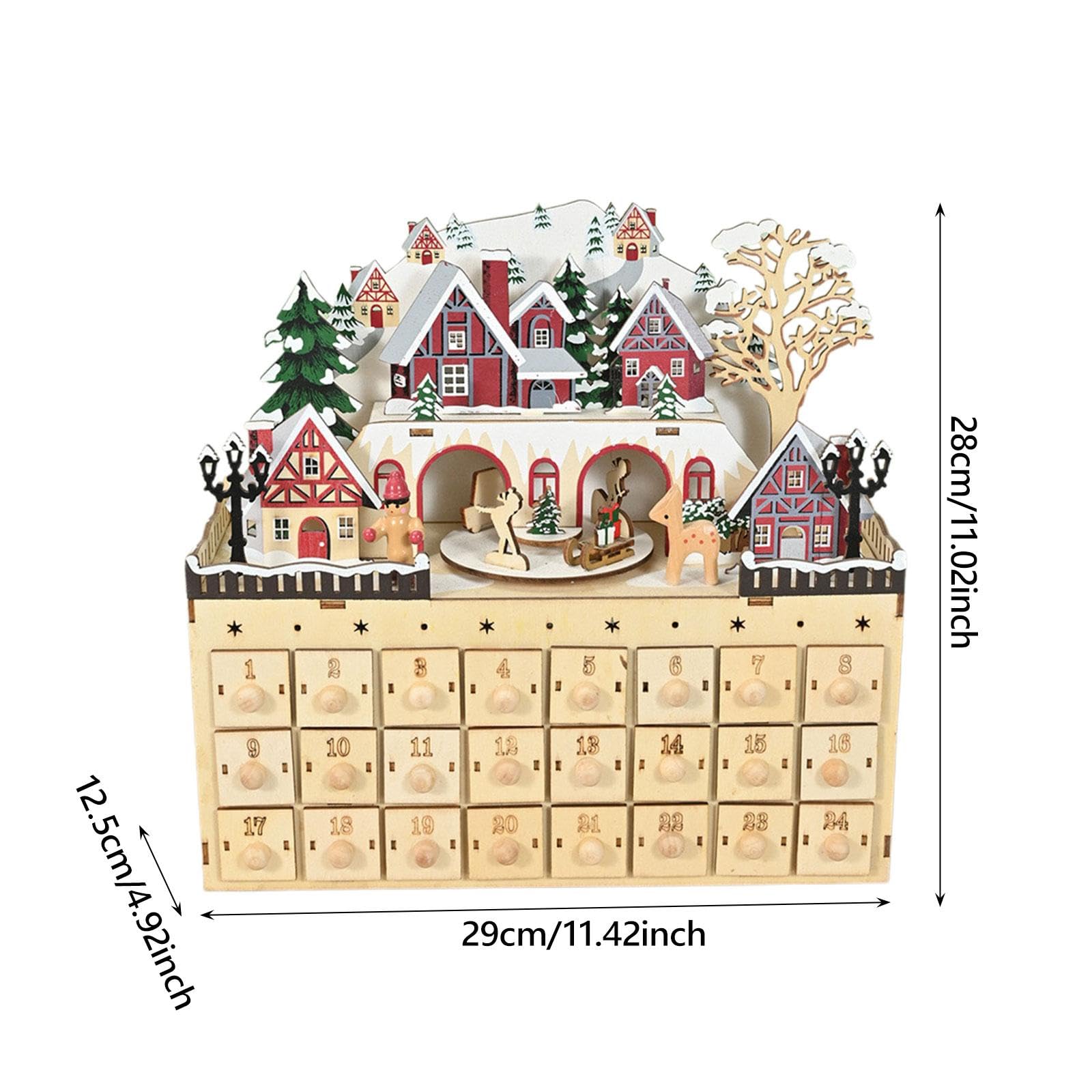Calendario Dell'Avvento di Natale 2024 Decorazione Natalizia a LED per Bancone del Festival
