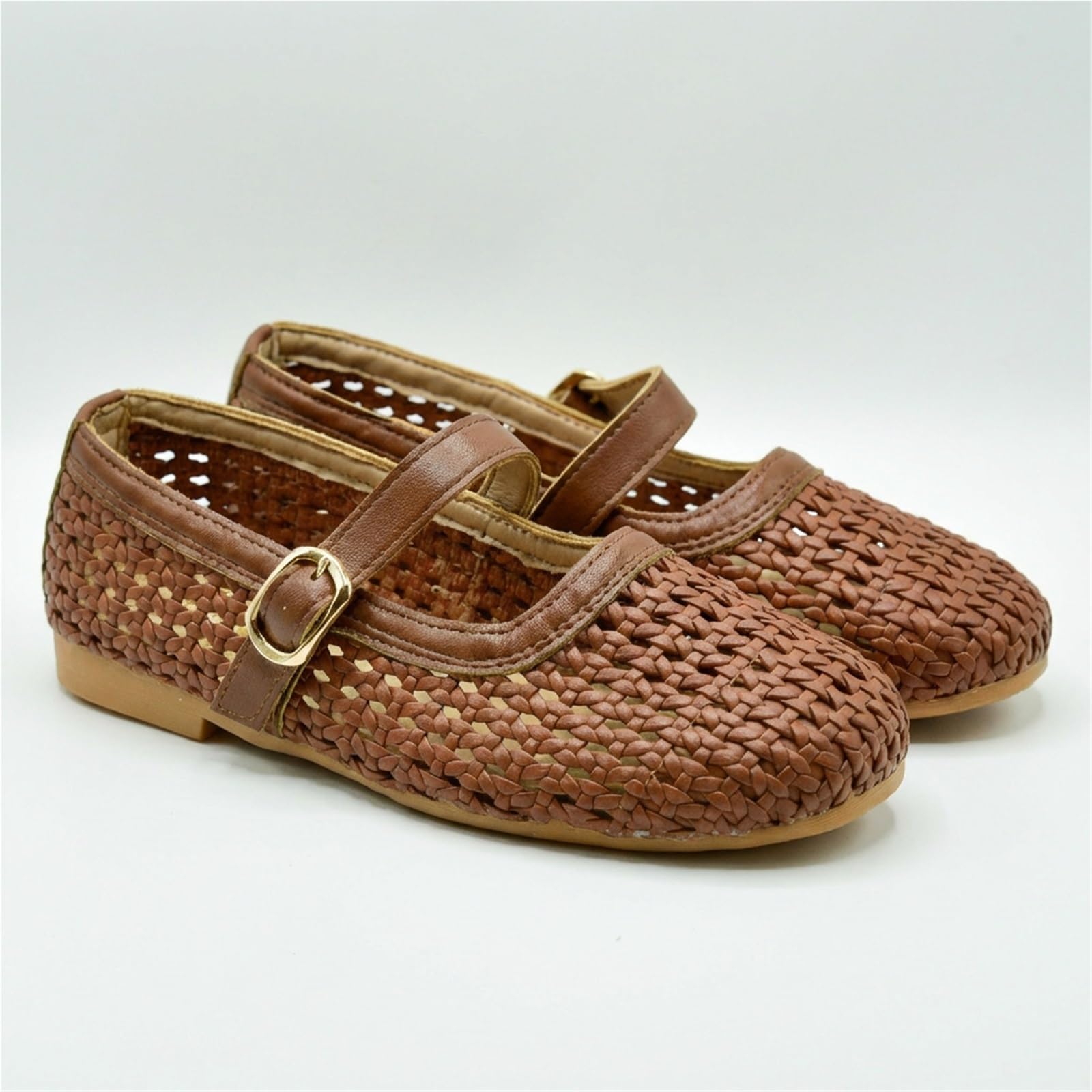 Scarpe Basse Da Donna Con Punta Quadrata In Rete Intrecciata | Scarpe da ballo traforate Comodi sandali piatti slip on for feste in ufficio tutti i giorni