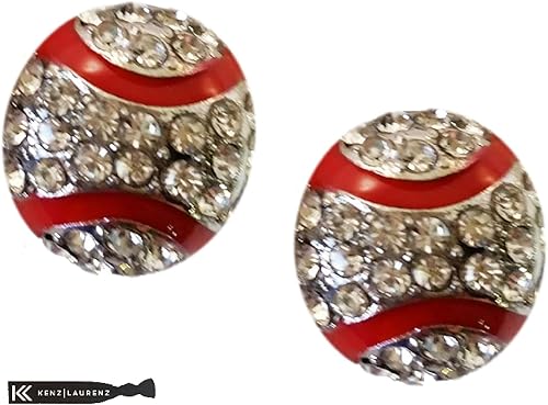 Miniatura 2 de Pendientes de béisbol Kenz Laurenz, Cristal Diamante de imitación, Diamante de imitación