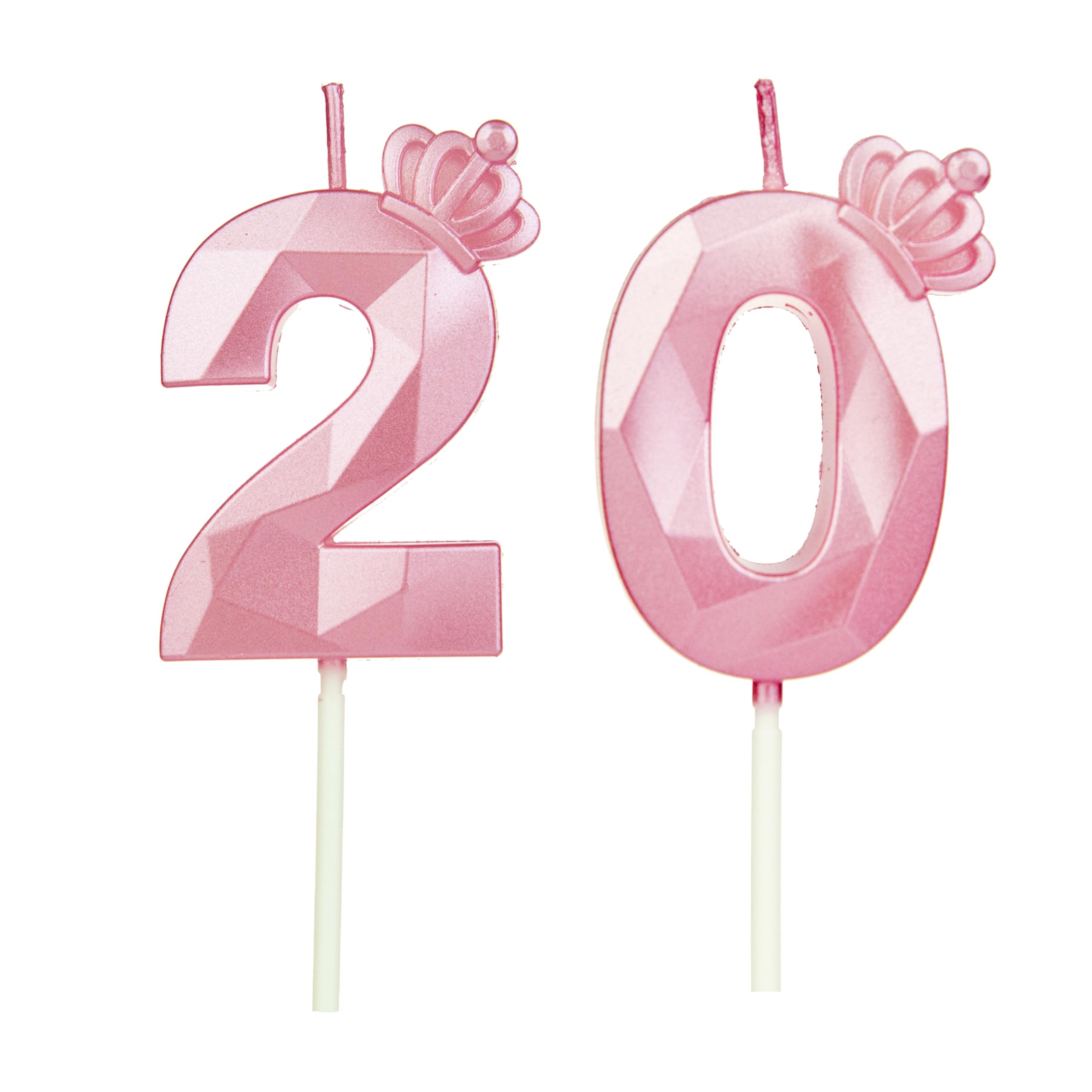 20° Candele di compleanno, Compleanno Candele Torta Oro, Candela numero 20, 3D Candele con numeri da 5cm, Compleanno Torta Topper Decorazione per Feste di Compleanno Matrimonio Anniversario