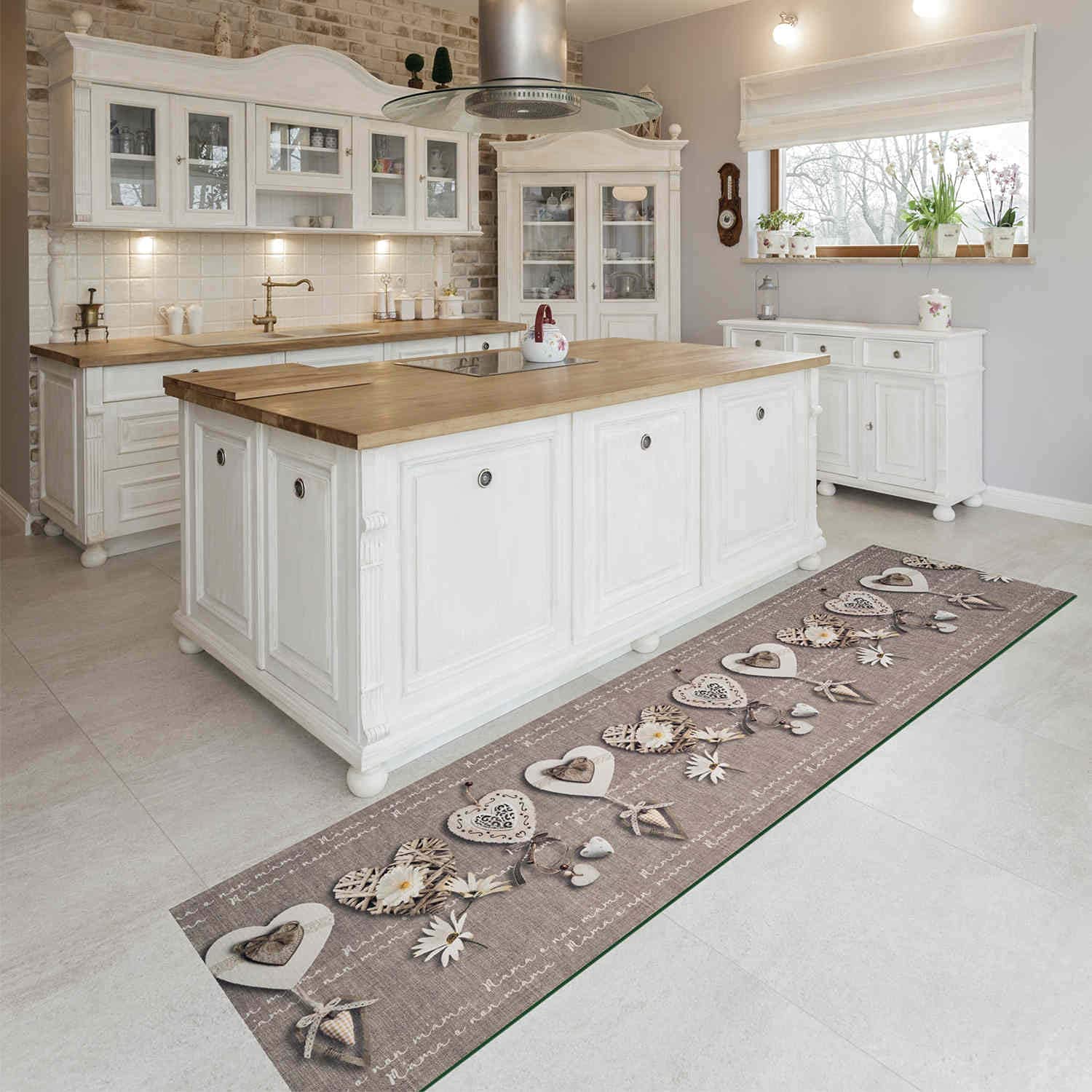 WohnDirect Tappeto da Cucina per Interni Fino a 10 m di Lunghezza - 100% Poliestere - Tappeto Cucina Antiscivolo - Facile da Lavare - 50 x 200 cm