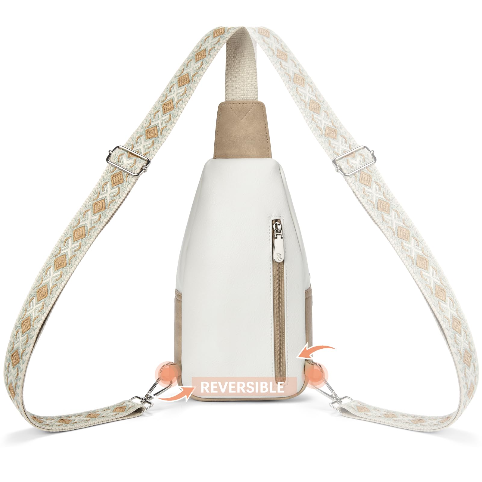 BOSTANTEN Sling Bag for Women Leather Crossbody Bag Vintage Cross Body Purse for Travel with Guitar Strap, Bohemian Style