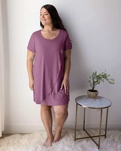 Miniatura 6 de Kindred Bravely Camisón de maternidad y lactancia con dobladillo tulipán Camisón de lactancia materna para mujer