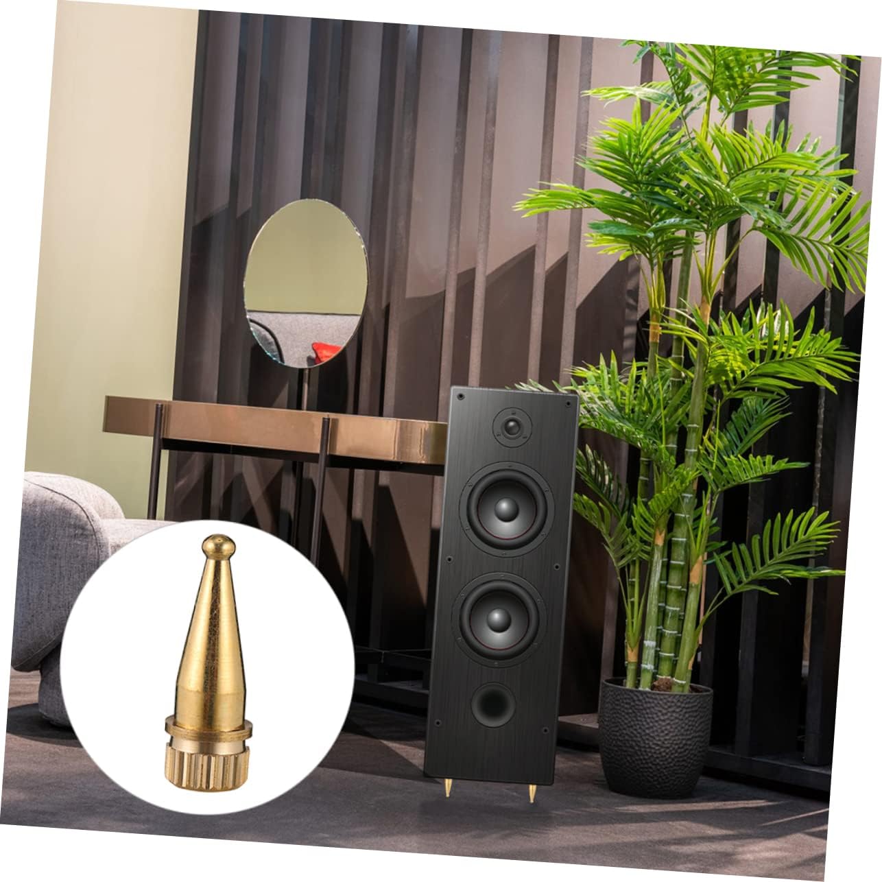Artibetter 8pcs Copper Speaker Feet Shockproof Isolation Pads for Speakers Amplifiers and Turntables Copper Construction for Reduction and Enhanced Sound Quality