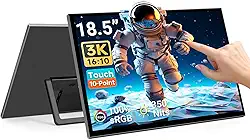 Monitor Portátil 18,5''(Tela Sensível ao Toque), FHD 1080P, Suporta Duas Interfaces USB-C/HDMI, Alto Contraste 1000:1, 1920 * 1080 IPS, 250 cd/m², para Computadores Portáteis