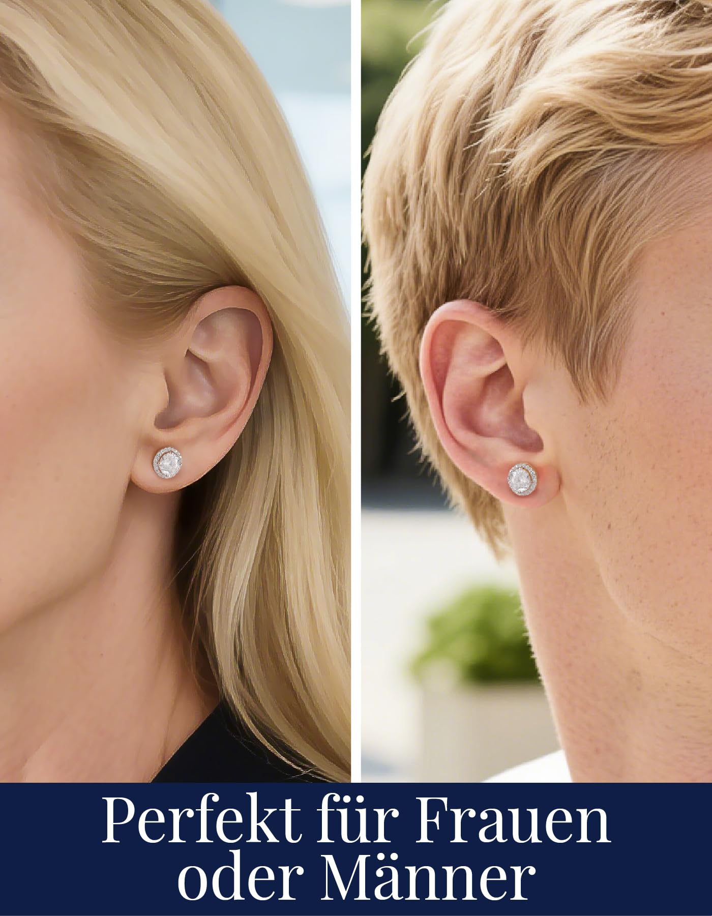 MomentWish Moissanite Ohrringe Silber 925, 1-2 Karat Ohrstecker Damen Schmuck Hypoallergen Liebes Geschenk Valentinstag Muttertag für Frauen Mama 4mm/5mm/6.5mm