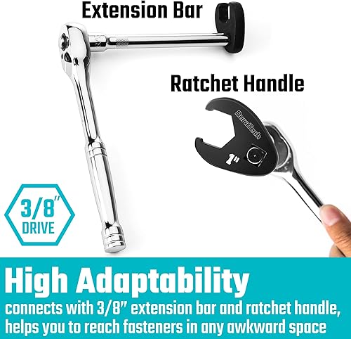 Miniatura 4 de DURATECH Juego de llaves para pata de gallo de 10 piezas, SAE, acero CR-V, con bolsa de cremallera