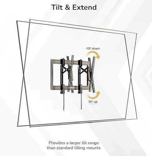 Miniatura 6 de Mount-It! Soporte de pared para TV de inclinación extensible avanzado para televisores de 37 a 90 pulgadas, soporte resistente de 2.1 pulgadas de