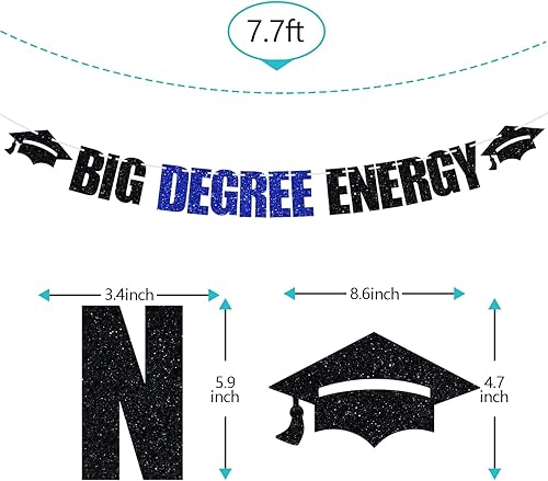 Miniatura 2 de Cartel de energía de gran grado, cartel de banderines de clase 2023, suministros de decoración de fiesta de graduación de licenciaturamaestría,