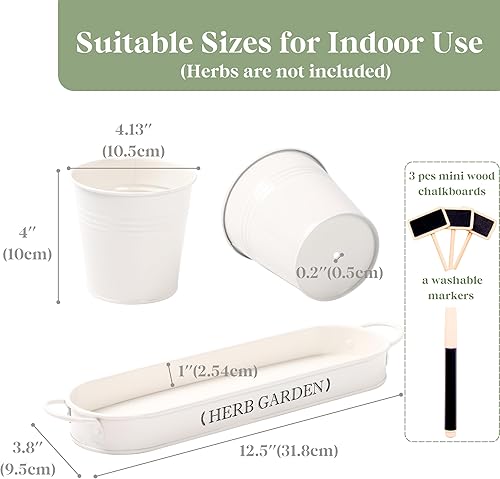 Miniatura 5 de PERFNIQUE Jardín de hierbas para interior, maceta de hierbas para interiorexterior, macetas de granja, alféizar de la ventana jardín de hierbas con