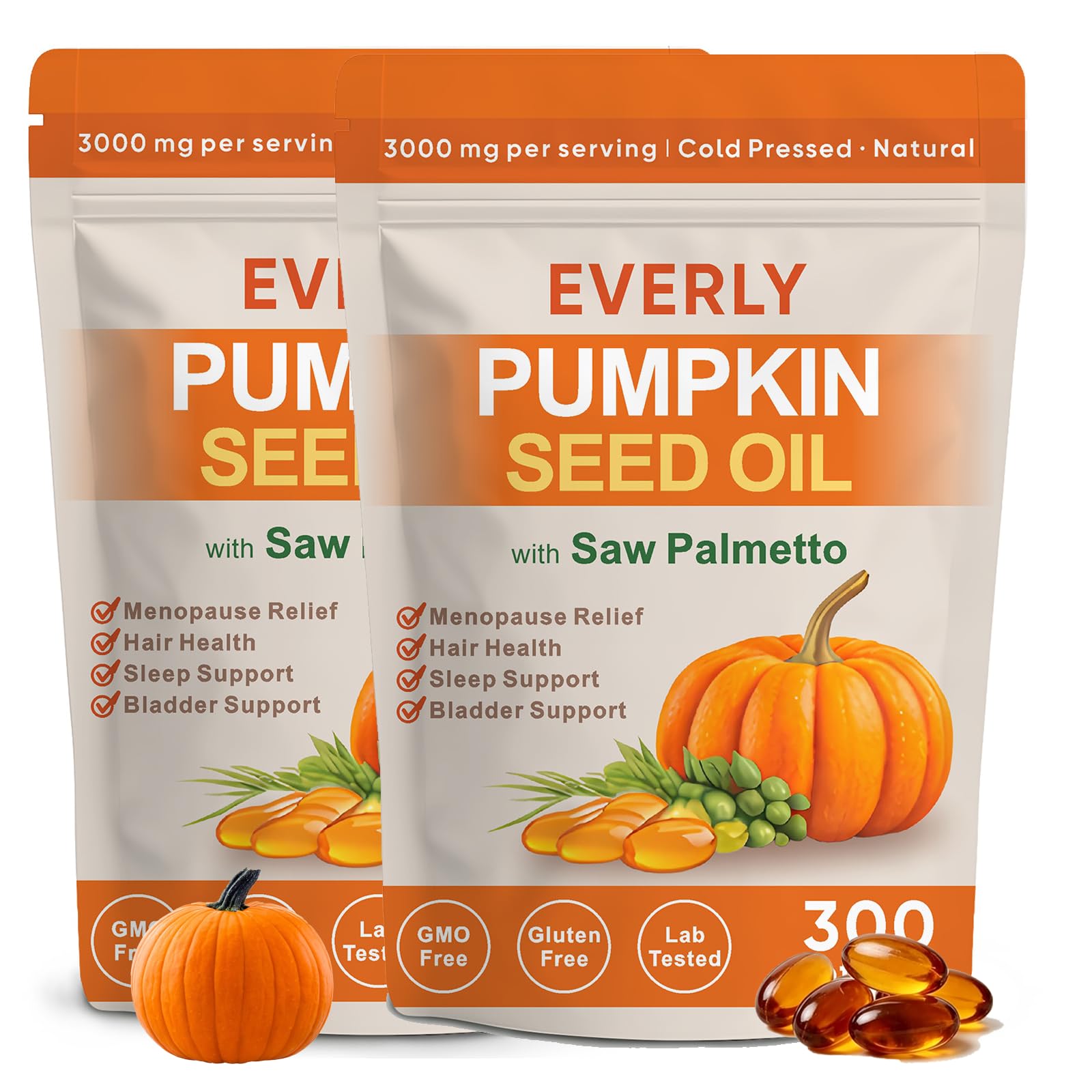 Photo 1 of ZISKOUD Pumpkin Seed Oil with Saw Palmetto Softgels, 300 Count
