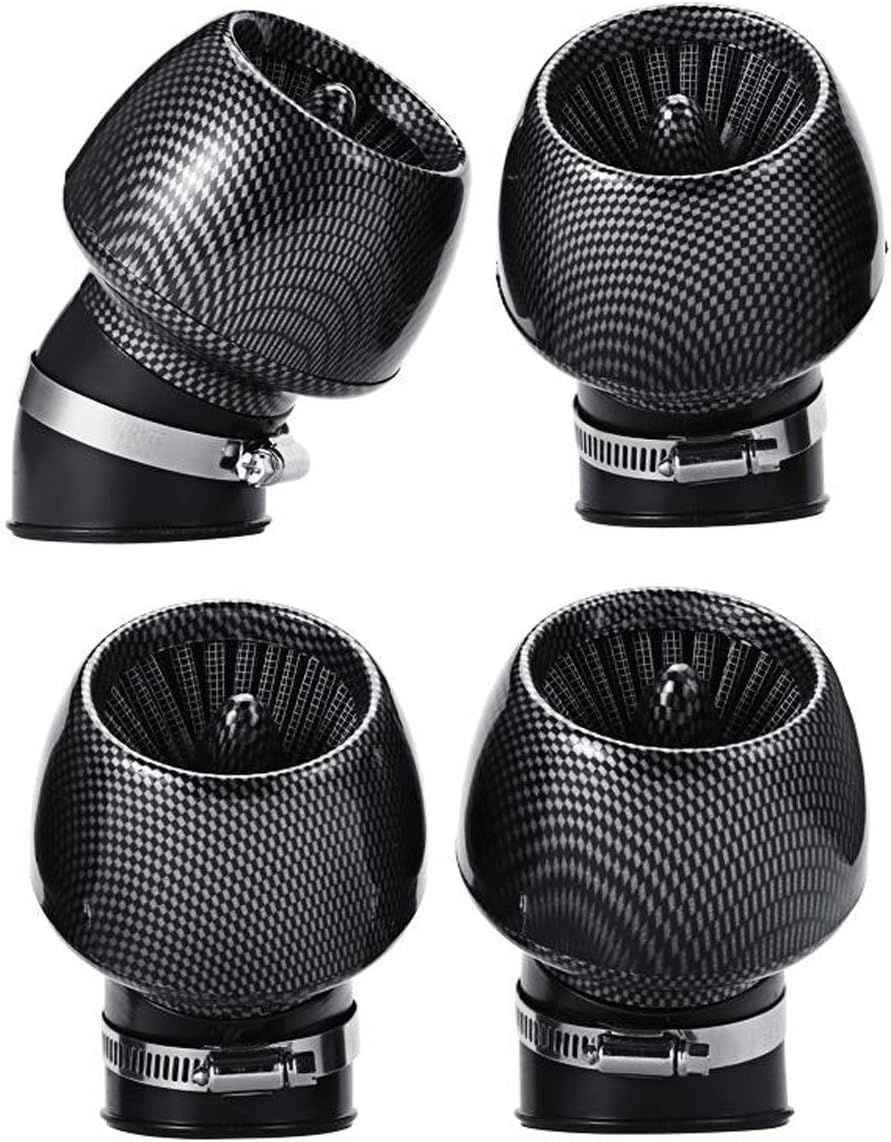 INNOGLOW Motorcycle Air Filter 4PCS Carbon Fiber Serpentine