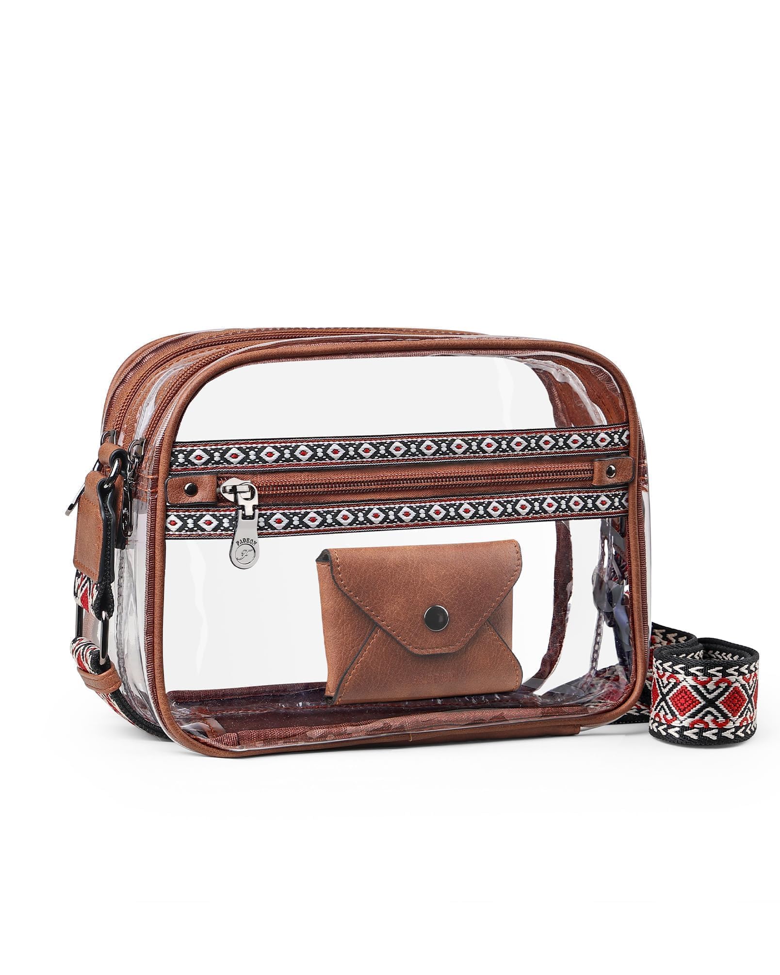 FADEON Clear Bag for Stadium Events, Clear Crossbody Bag, Transparent Purse