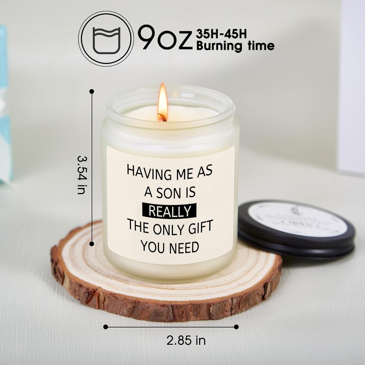 KOSMICKISS Birthday Gift for Dad Mom from Son, 9oz Soy Wax Candle Present image 2