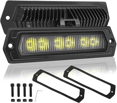Flush Mount CREE LED Light Pods 7 Inch, 2026 Upgraded Waterproof LED Reverse Backup Off Road Fog Lights for Truck Pickup ATV UTV SUV Boat Driving Flood