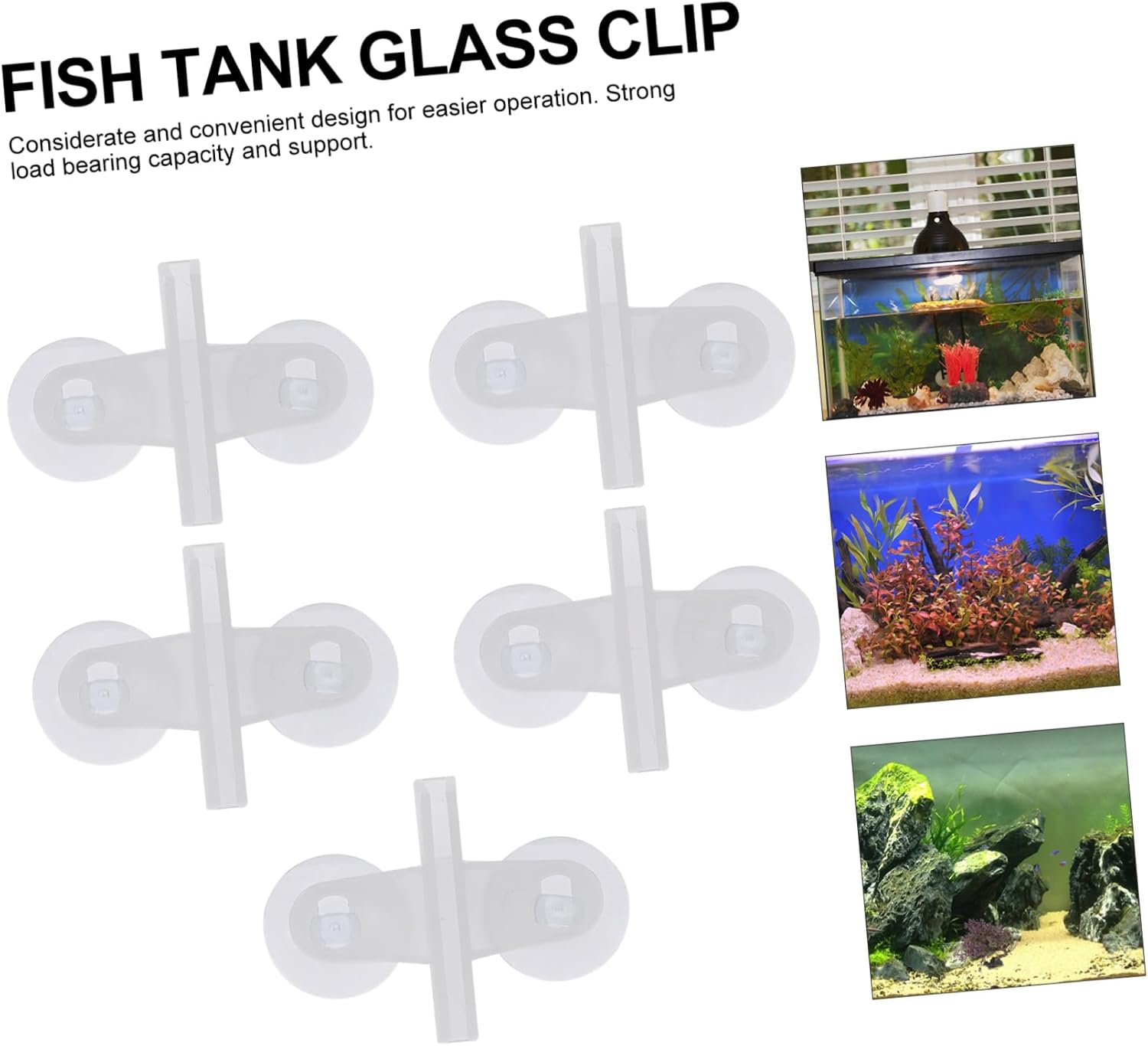 5pcs Aquarium Divider Cups Fish Tank Glass Clips for Heater and Separator Aquarium Supply for Easy Tank Compartmentalization